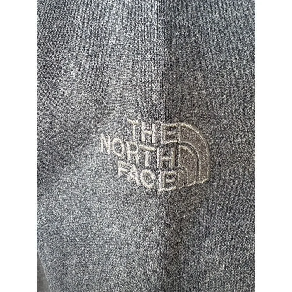 The North Face 1/4Zip Pullover Men L Gray Fleece Performance Jacket Logo Outdoor